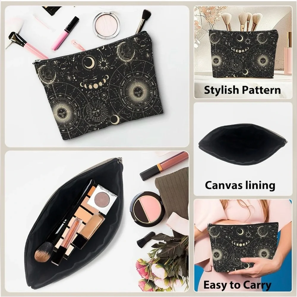 Spell Golden Sun & Moon Star Witchy Makeup Bag